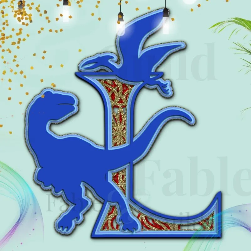 Dylan the Dinosaur SVG Letter L