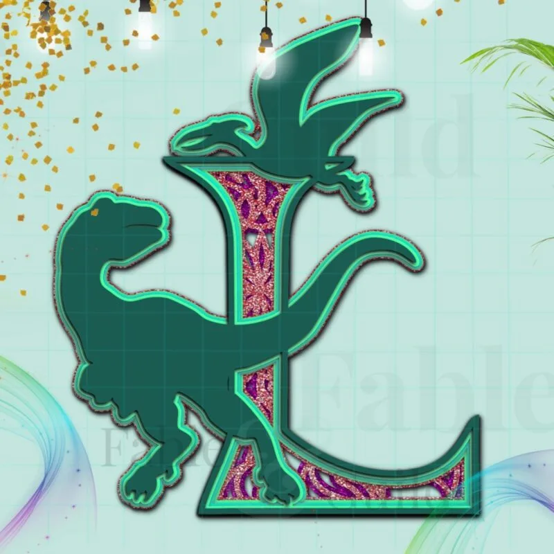 Dylan the Dinosaur SVG Letter L