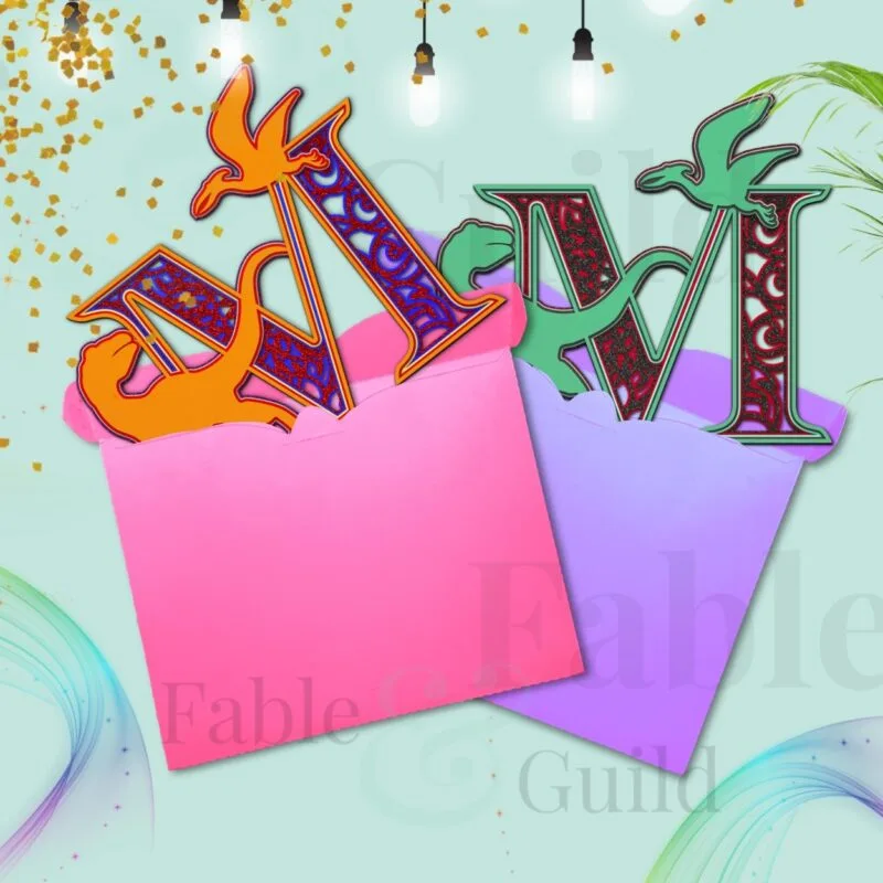 Dylan the Dinosaur Alphabet Cut File Letter M