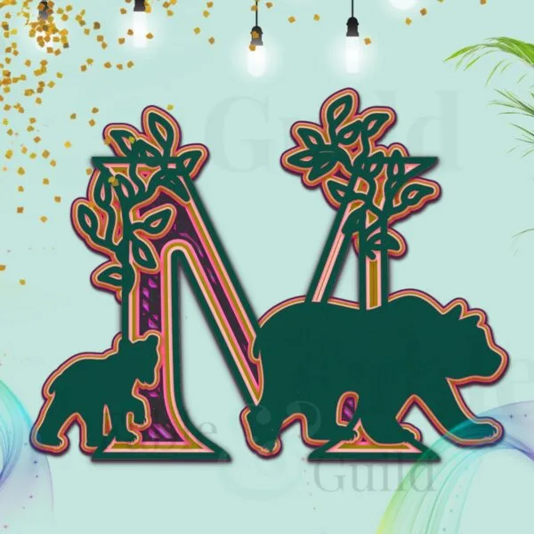 Mama Bear cut file letter "M"