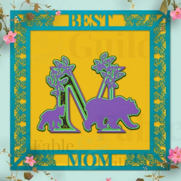 Mama Bear cut file letter "M"