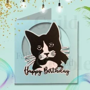 Molly the Cat Birthday Card Cut File