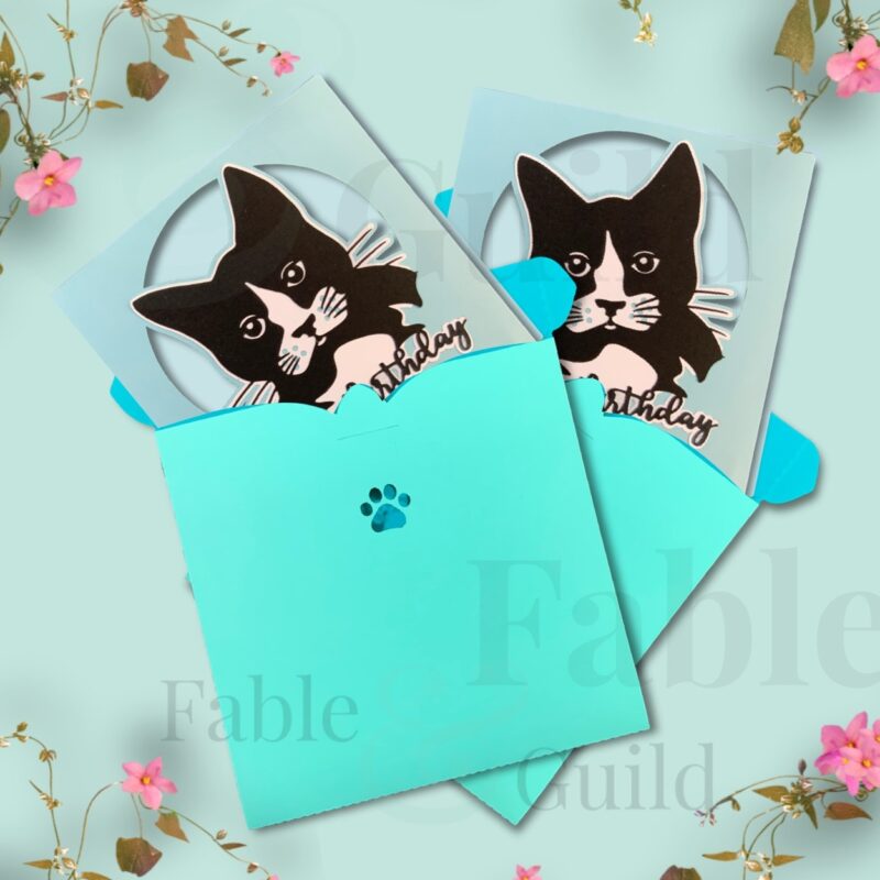 Molly the Cat Birthday Card Cut File