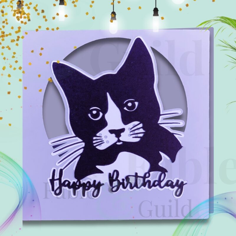 Molly the Cat Birthday Card Cut File