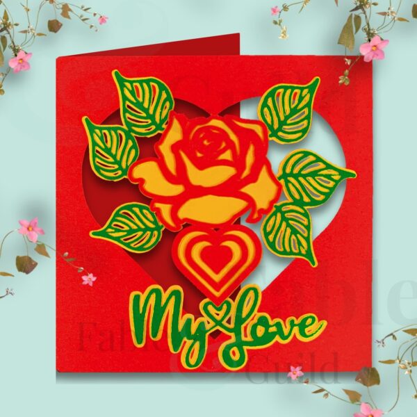 My Rose My Love is a Rose Valentines Card Cut File