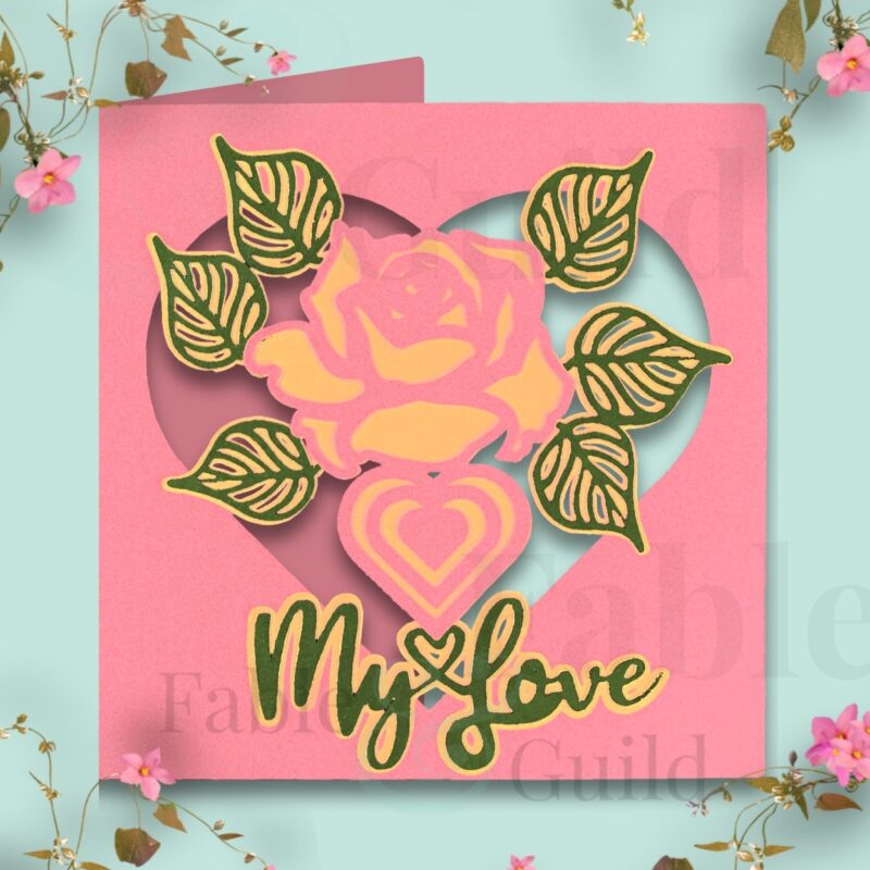 My Rose My Love is a Rose Valentines Card Cut File