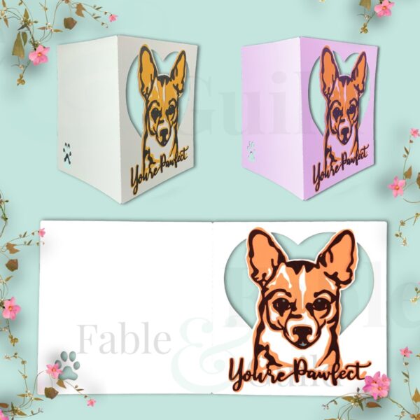 Pepper the Dog You're Pawfect - Chihuahua Greeting Card Cut File