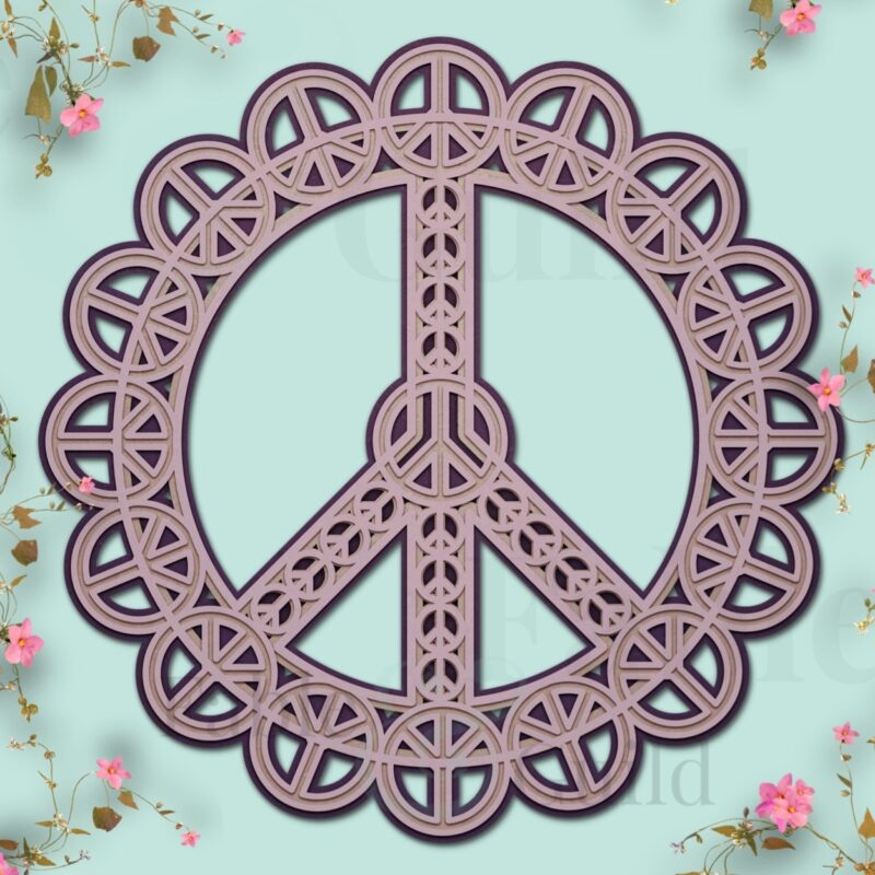 Pretty Peace Mandala Cut File