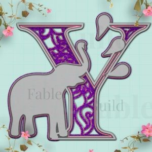 Ely the Elephant SVG Letter Y