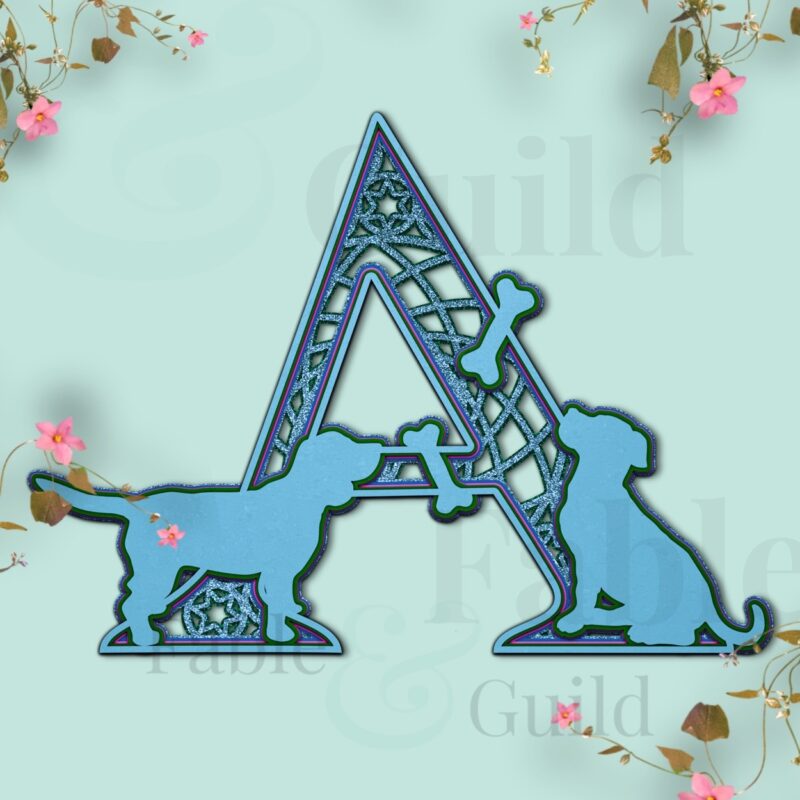 Diggles the Dog cut file letter "A"