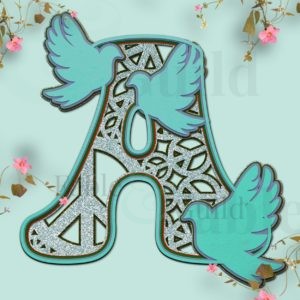 Doves of Peace Alphabet Letters - Cut File Letter A