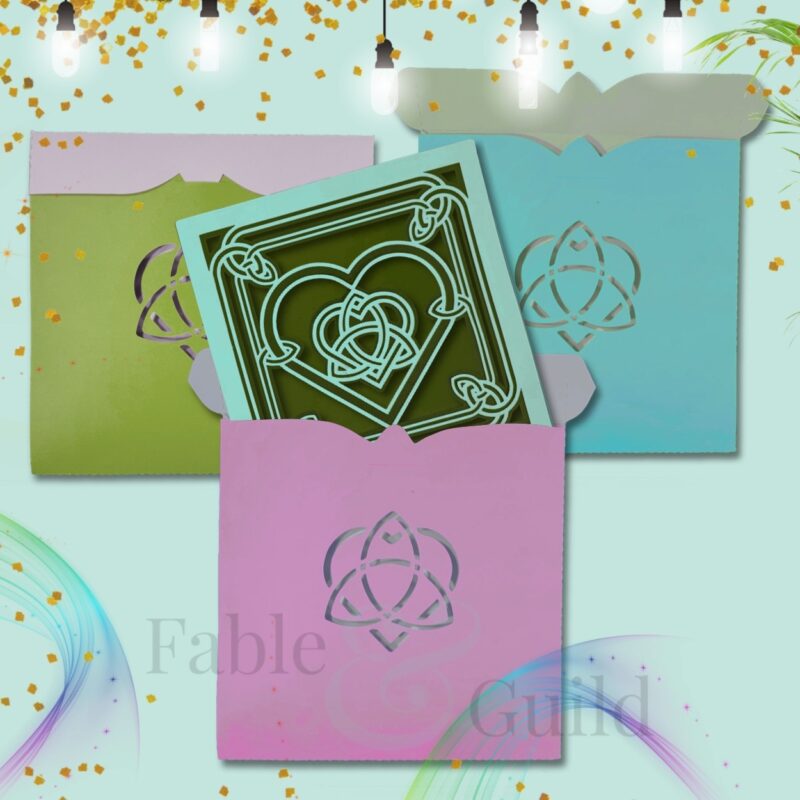 Celtic Heart Envelope Cut File Template