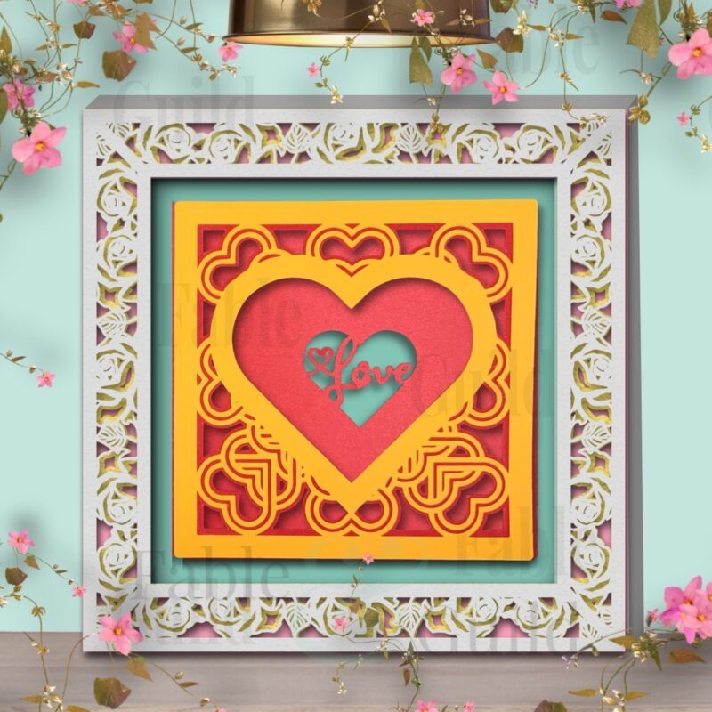 Love Heart Mandala Card SVG Cut File