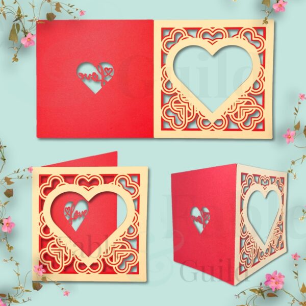 Love Heart Mandala Card SVG Cut File