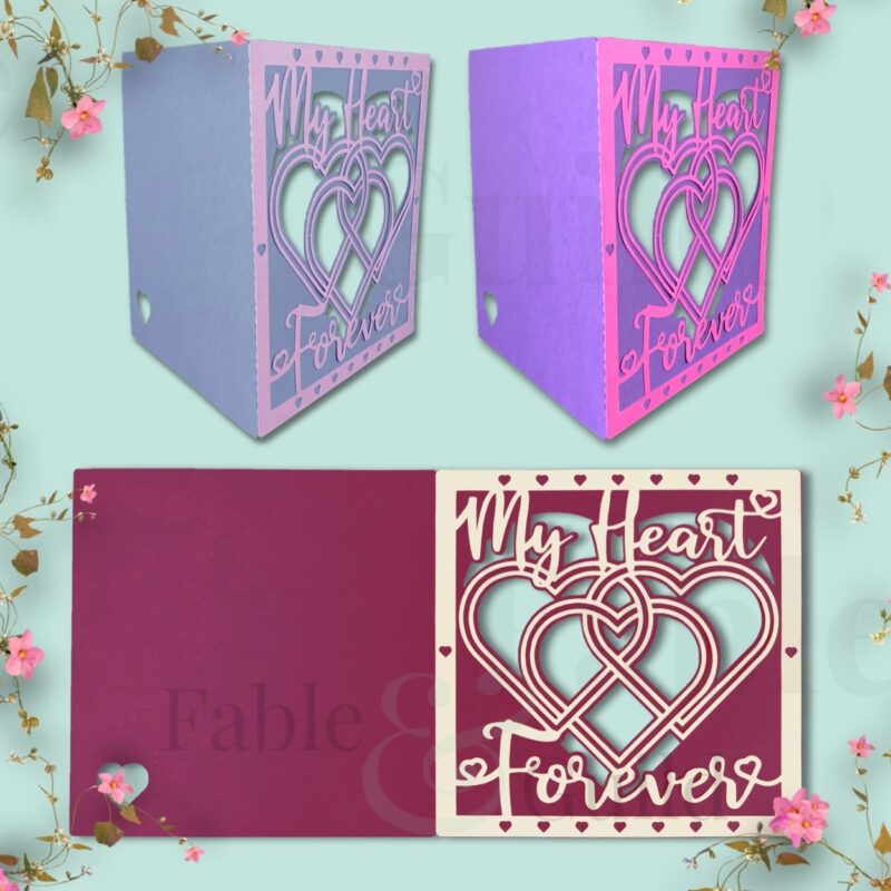 My Heart Forever Card - heart valentines card svg