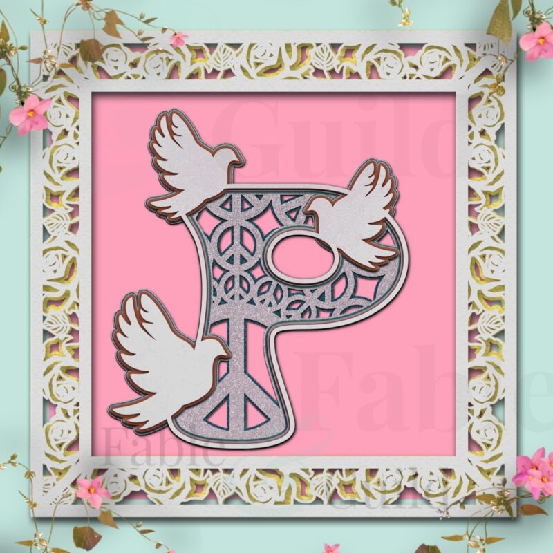 Doves of Peace SVG Letter P
