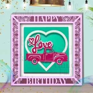 Love Truck Cut File Card 3D SVG Valentine - Fable & Guild