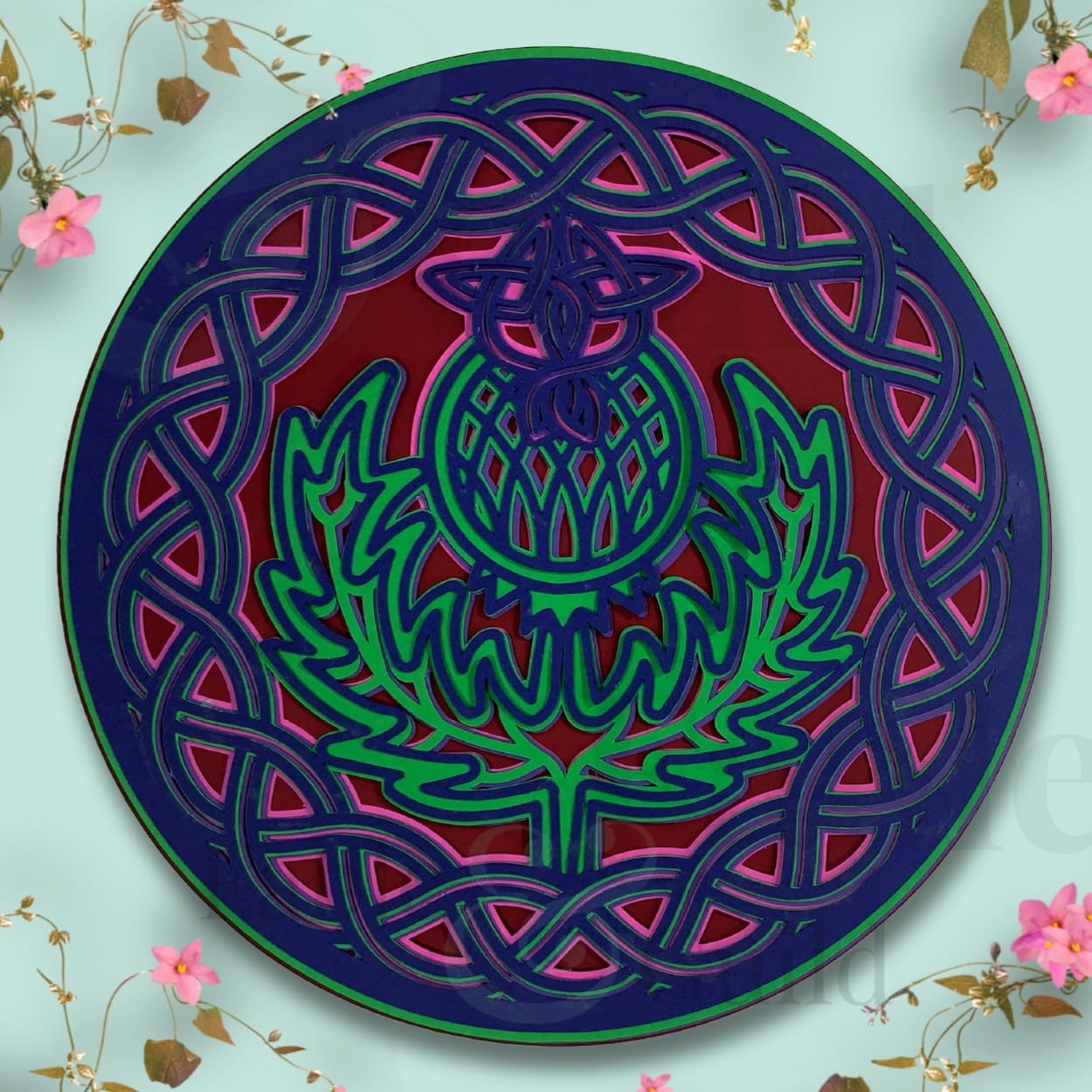 Bold Shield Thistle Mandala Svg Cut File 3d Fable Guild