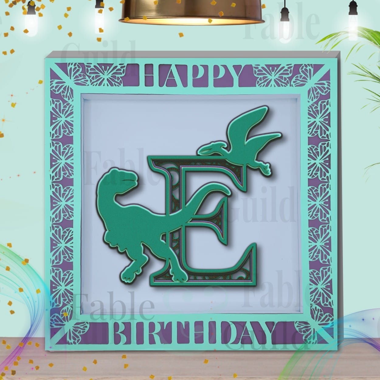 Super 3d Layered Dinosaur Svg Letter E Fable Guild