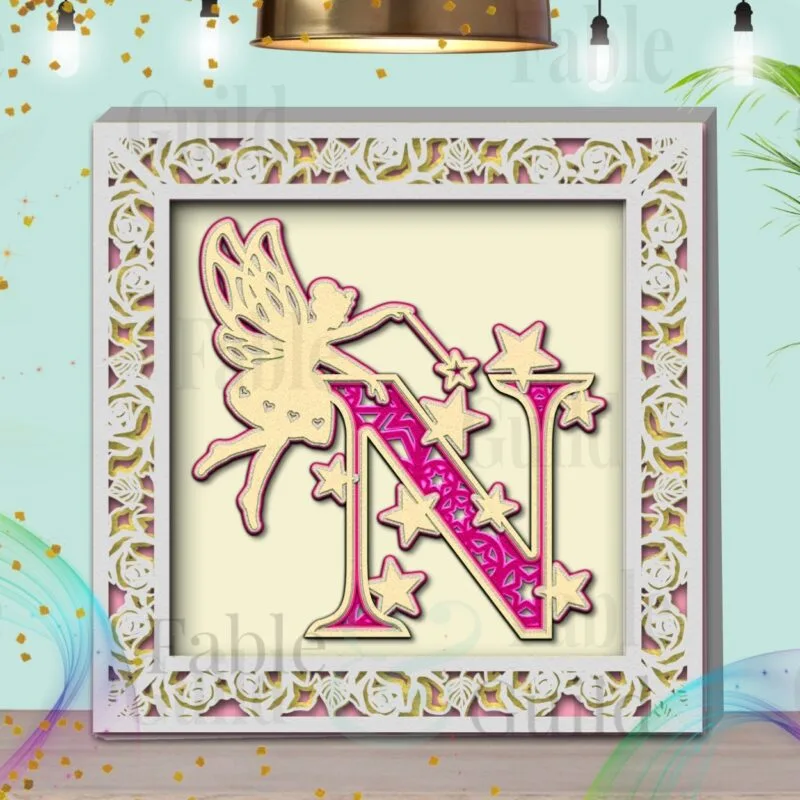 Layered Fairy Cut File SVG Letter N