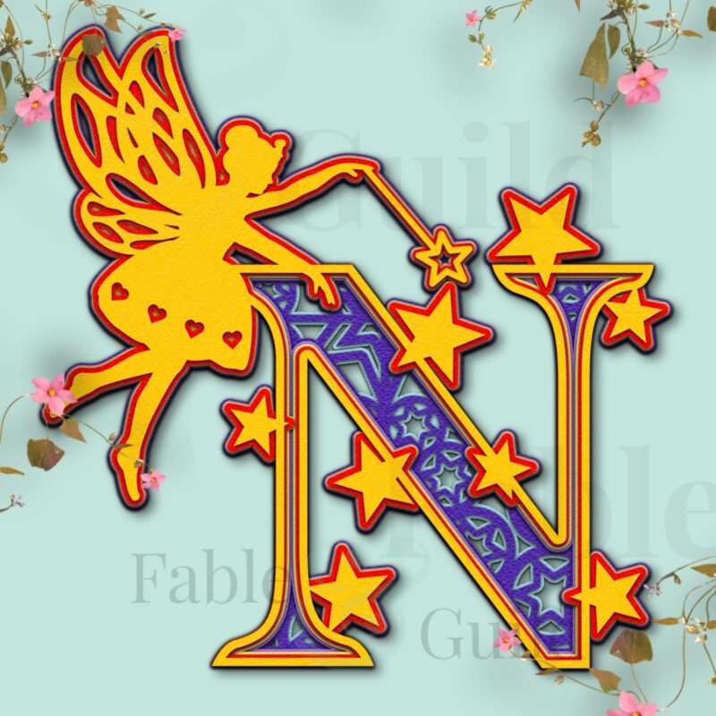 Layered Fairy Cut File SVG Letter N