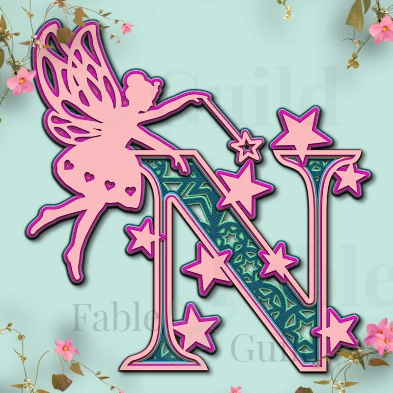 Layered Fairy Cut File SVG Letter N