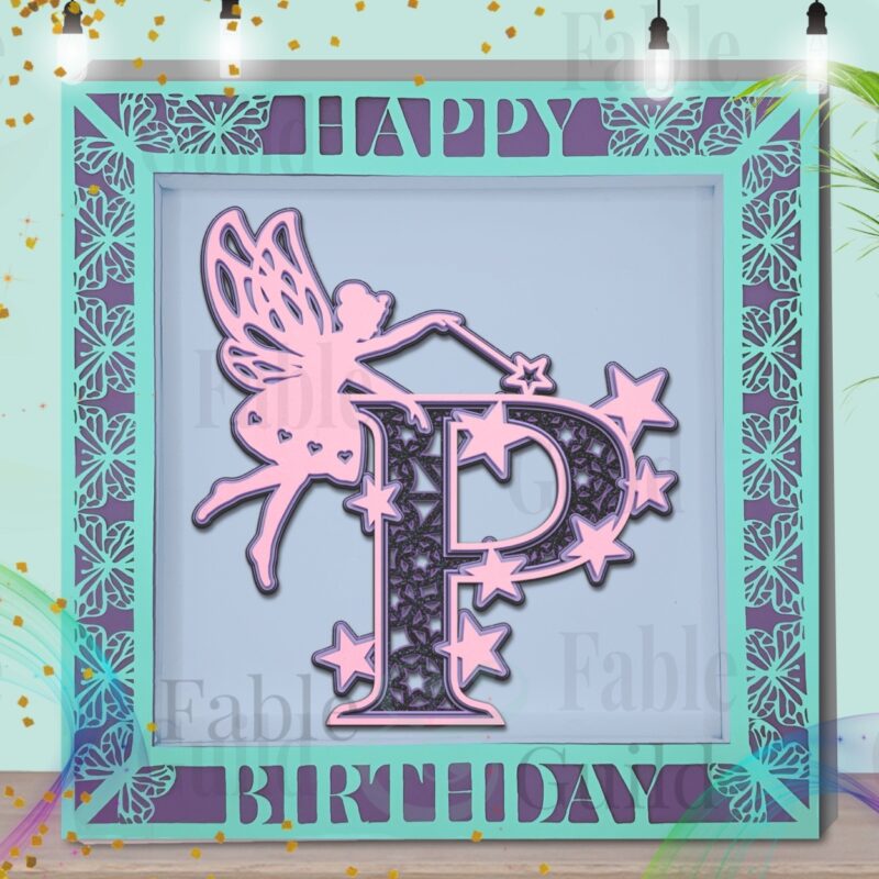 Layered SVG Fairy Letter Cut File P