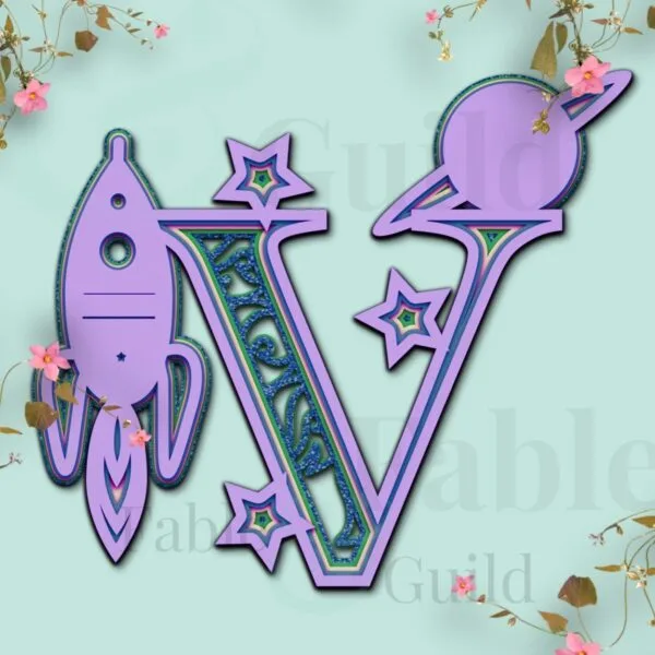 Starship 123 is a Space Rocket letter SVG V