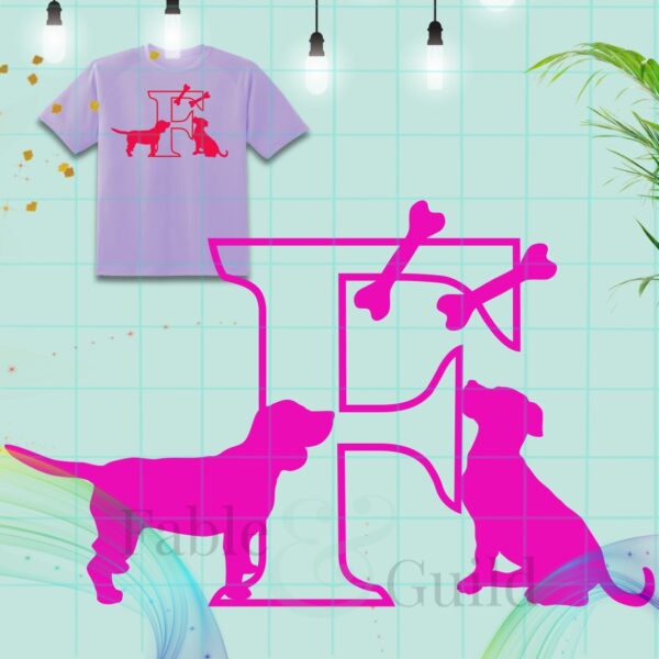 Diggles the Dog Decal Letter F
