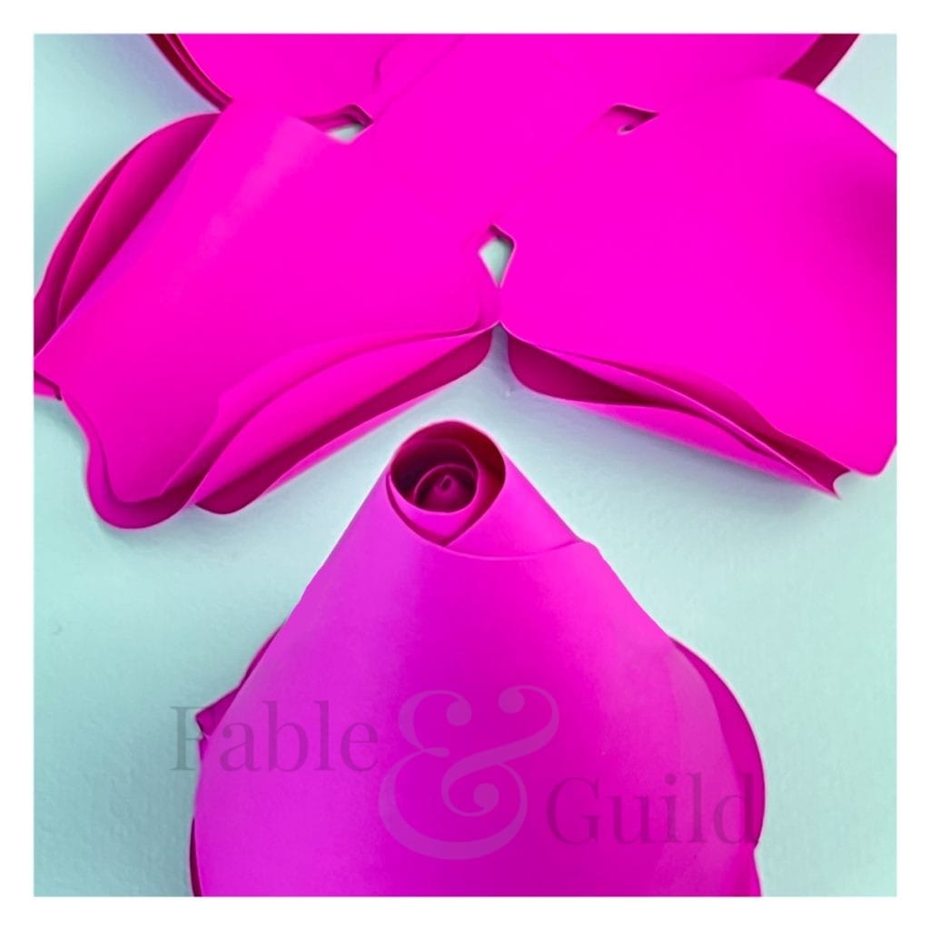 How To make a great 3D paper flower rose bud Fable & Guild
