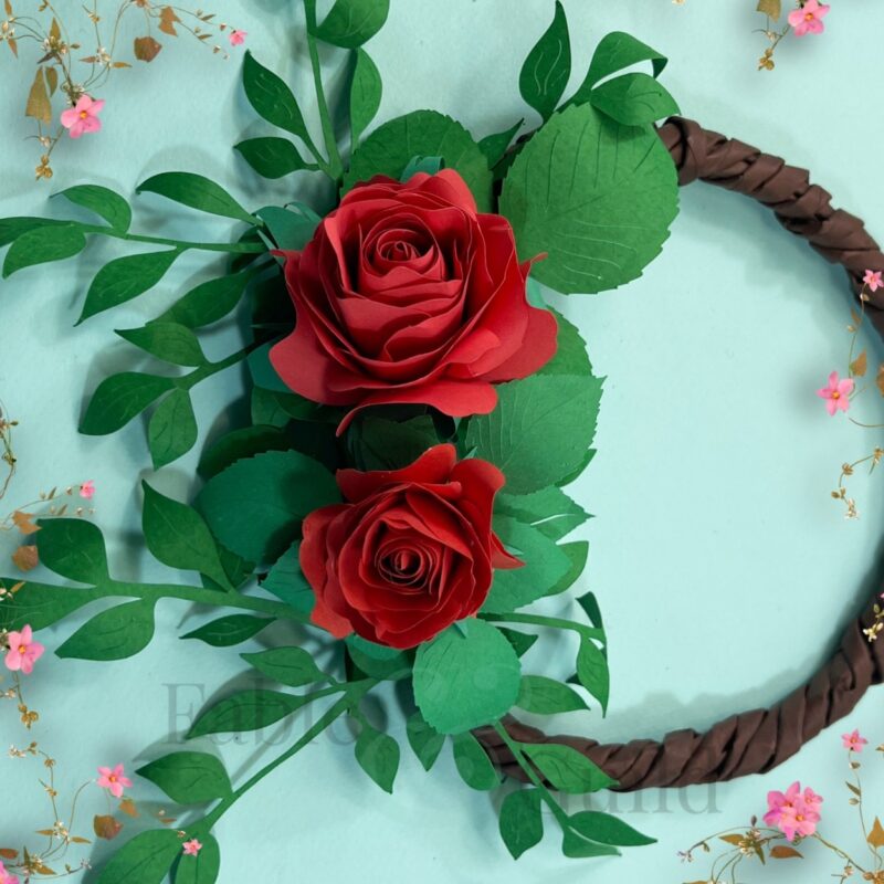 The Ava - A Paper Rose Wreath with Foliage