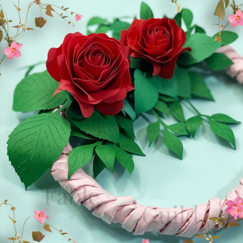 The Ava - A Paper Rose Wreath with Foliage