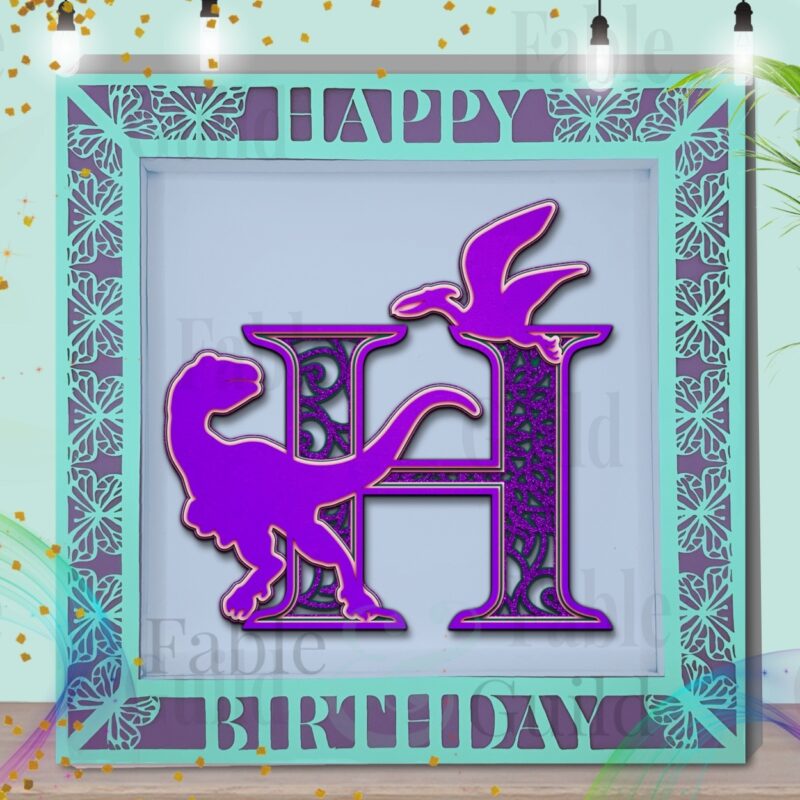SVG Dylan the Dinosaur Letter  Cutting File H