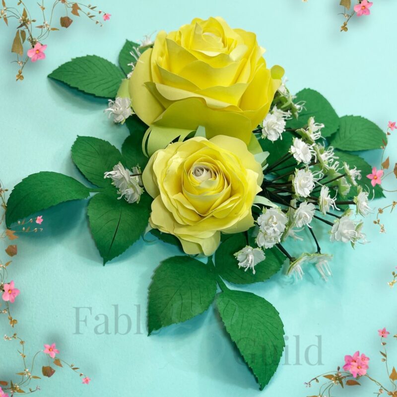 Sweet English Rose Bouquet - Paper Bouquet Cutting Files