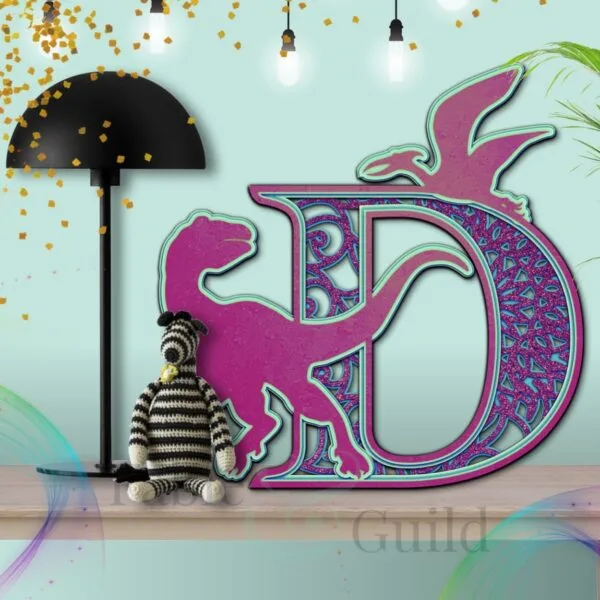 T Rex Letter SVG Cut File D