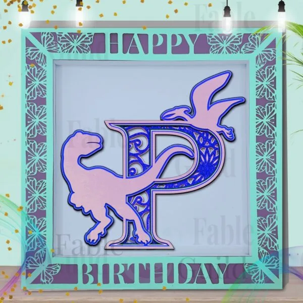 Dinosaur Letter SVG P