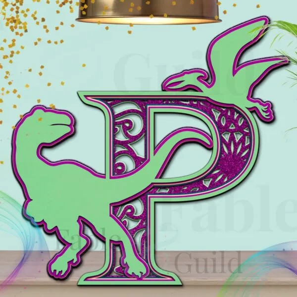 Dinosaur Letter SVG P