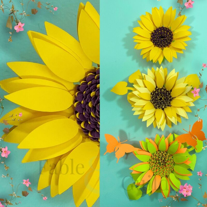 Butterfly Rolled Sunflower Template
