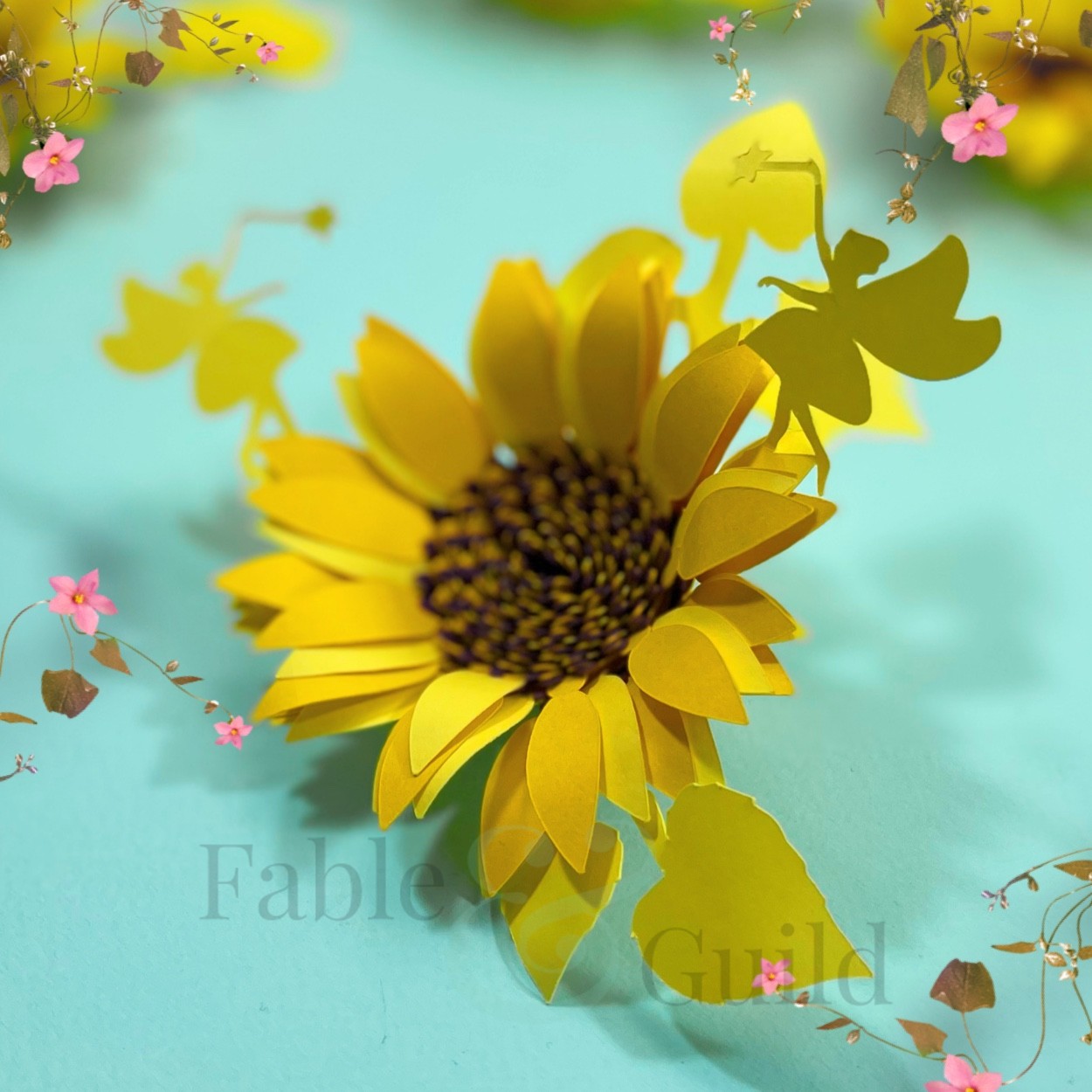 Best 3D Cricut Sunflower SVG + FREE Template - Fable & Guild