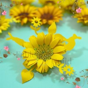 3D Rolled Paper Sunflower SVG Templates
