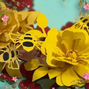 Bumble Bee SVG Cut File Rolled Flower design