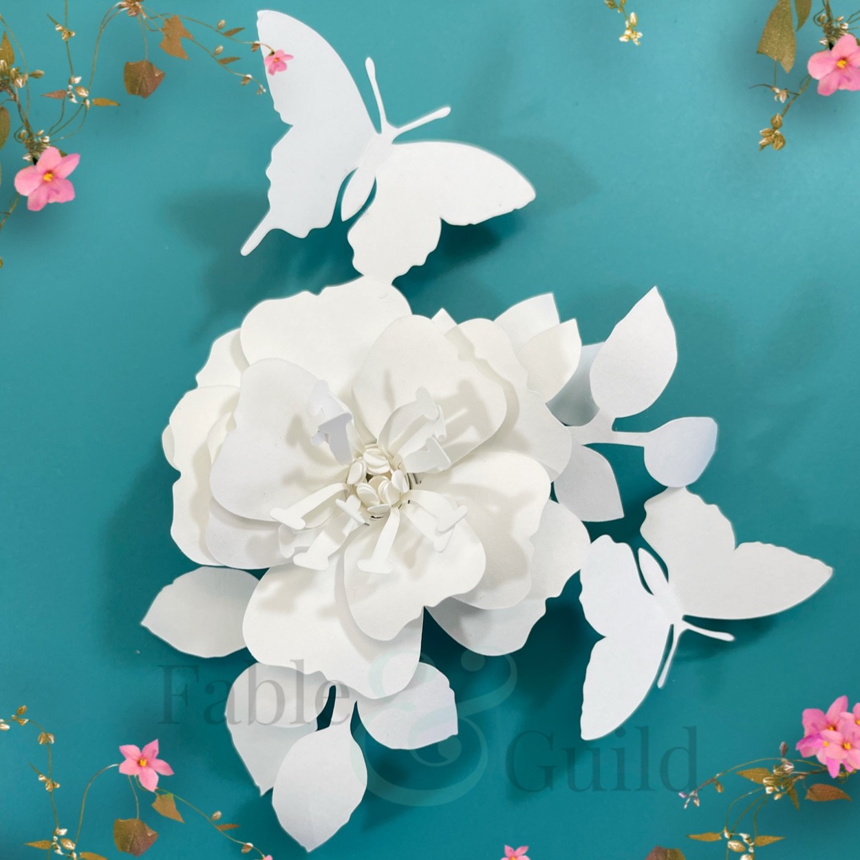 3D Flower Template FREE Bouquet Wrap Cut File Fable & Guild