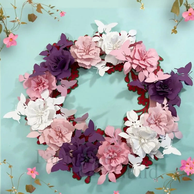 Wild Rose & Butterfly inc. FREE SVG wreath cut file