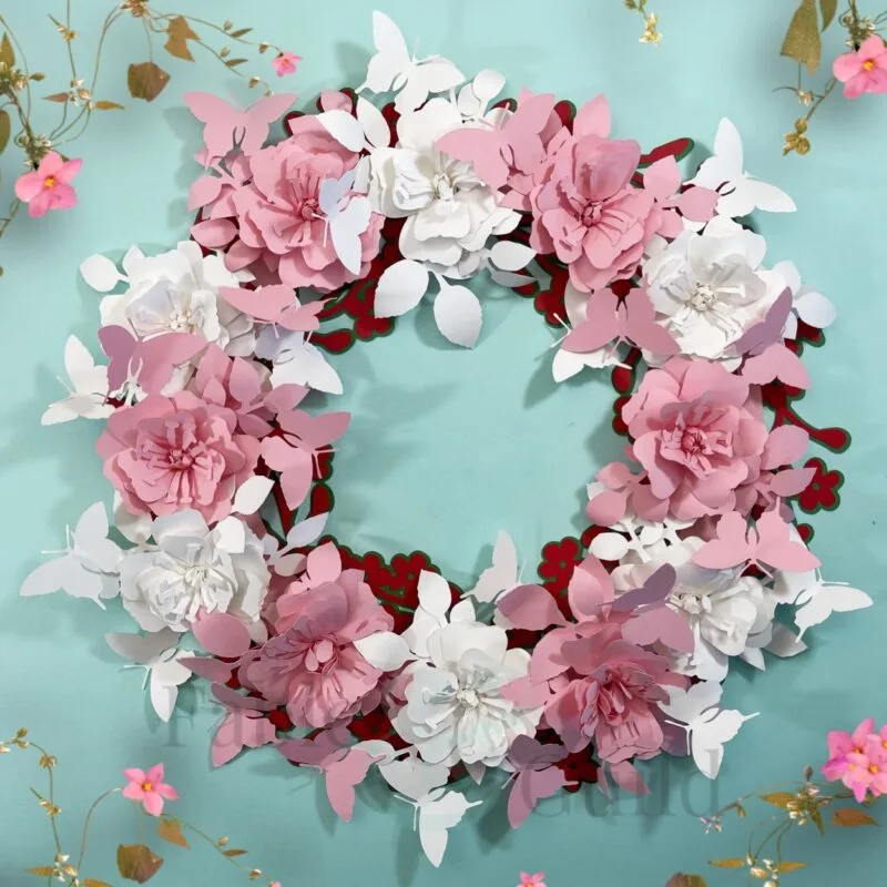 Wild Rose & Butterfly inc. FREE SVG wreath cut file