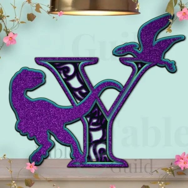 Dinosaur SVG Letter Template