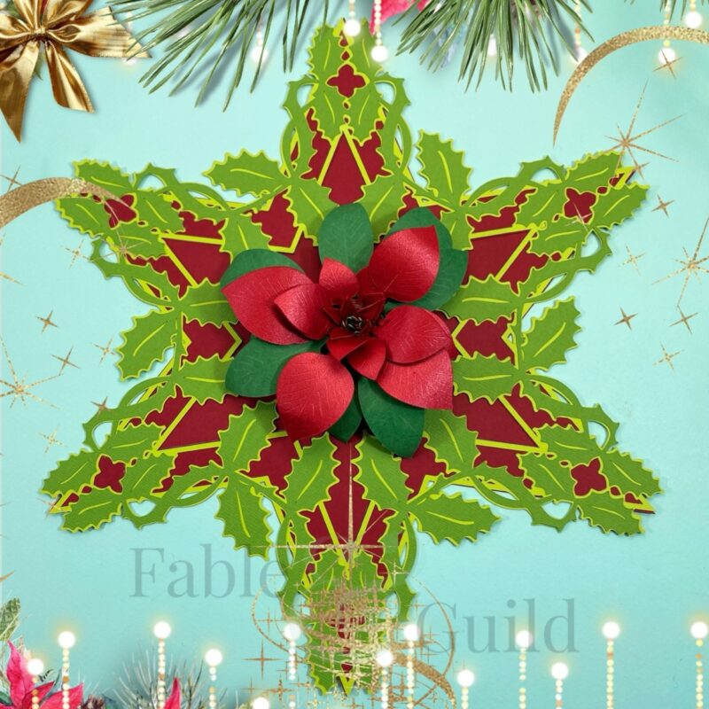 The Festive Poinsettia (Christmas Rolled Flower Cut File)