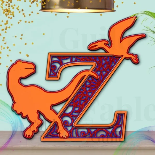 Dylan the Dinosaur T Rex Letter Cut File Z