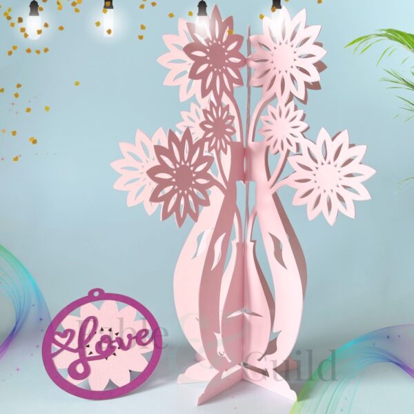 Enchanted Vase - A 3D Flower Template Free Bouquet Wrap