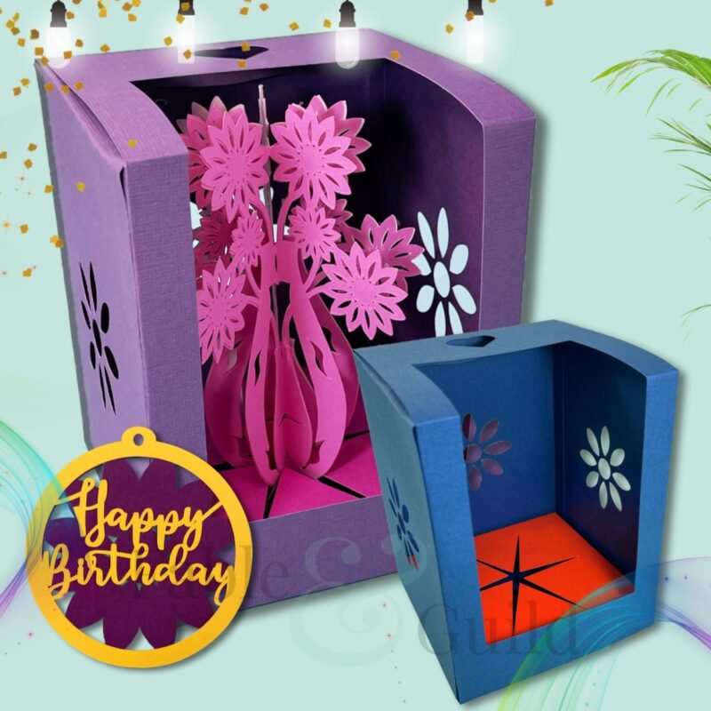 Enchanted Gift Card Set (A 3D Flower Pop Up Card SVG)