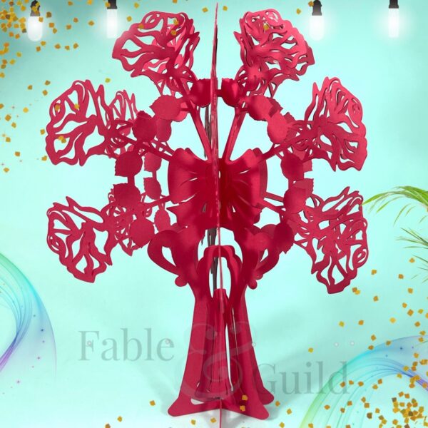 3D Rose Vase Cut File / 3D Rose Bouquet SVG